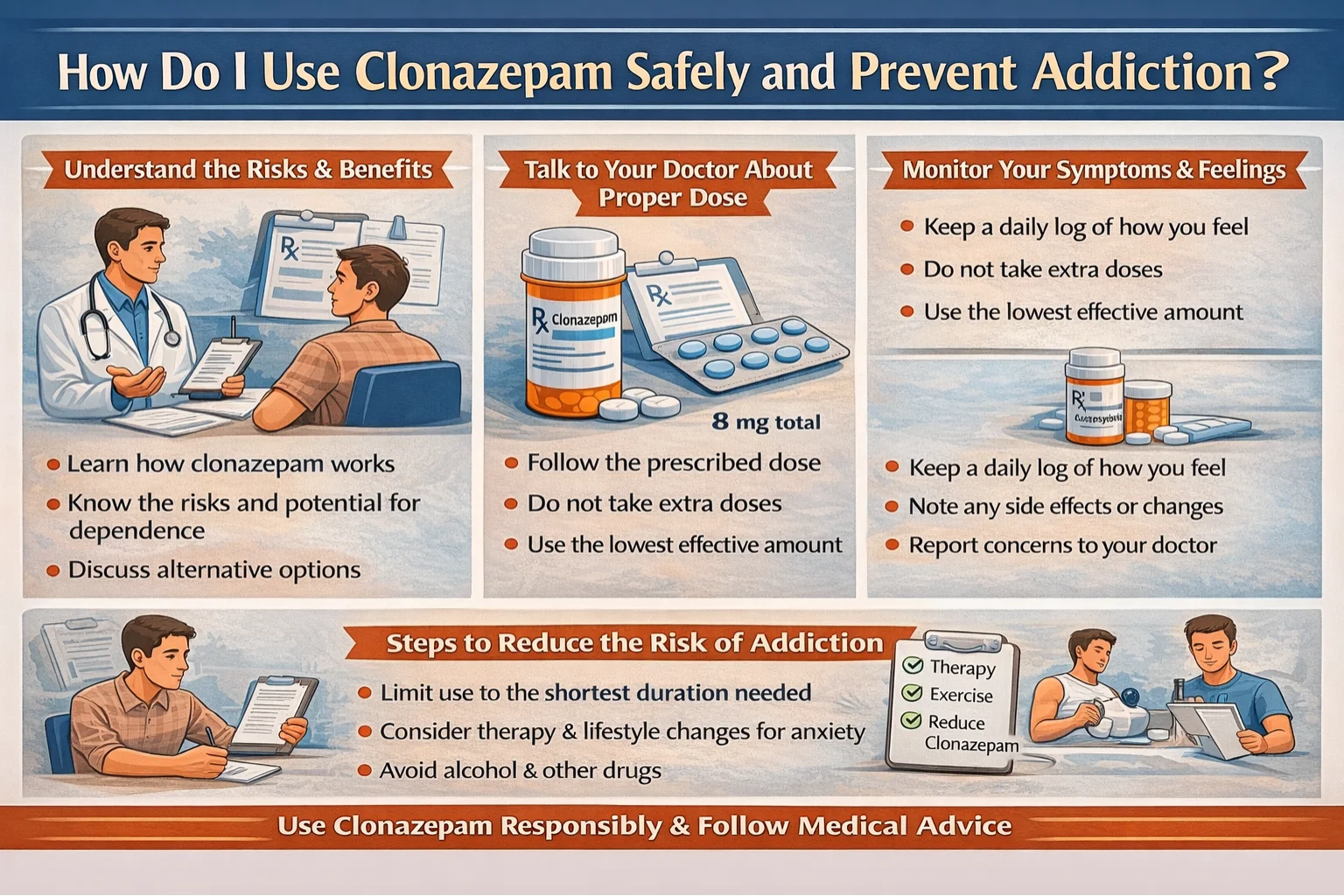 How do I use Clonazepam and not develop an addiction