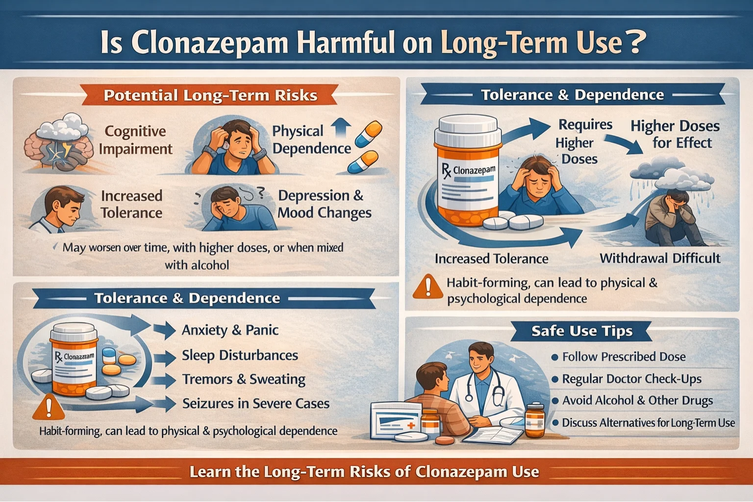 Is Clonazepam harmful on a long-term use